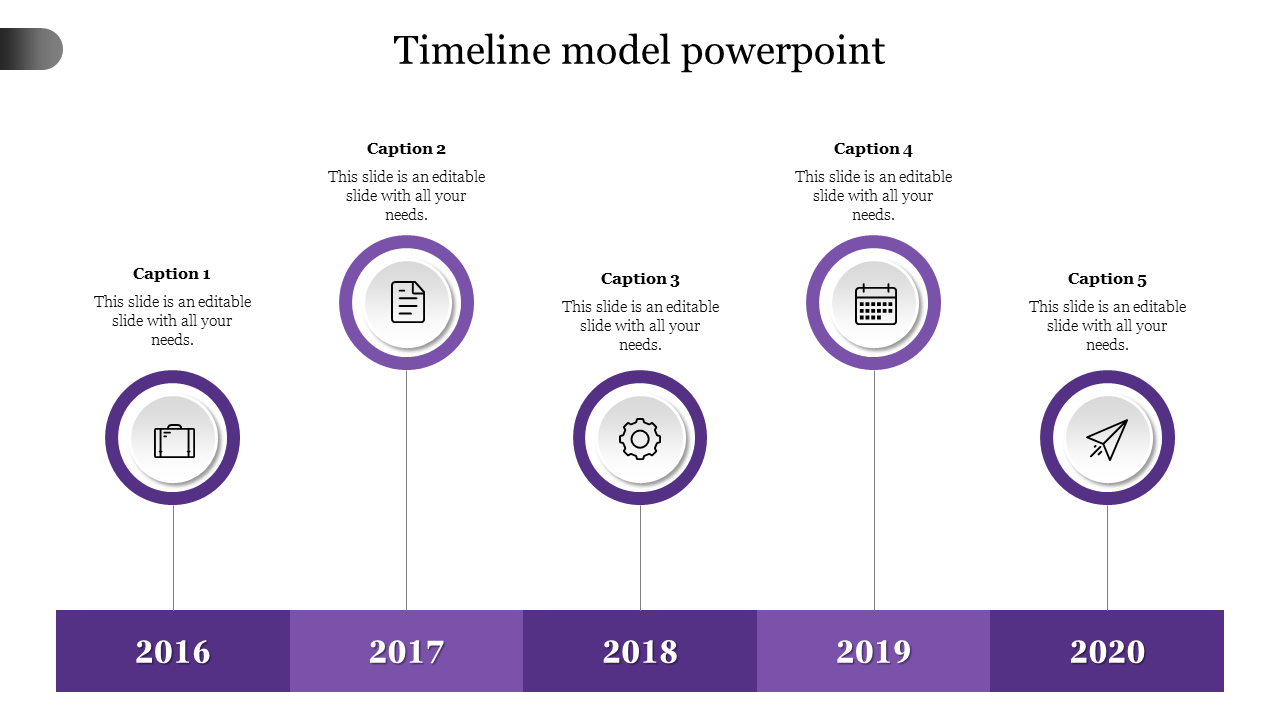 timeline model powerpoint-Purple